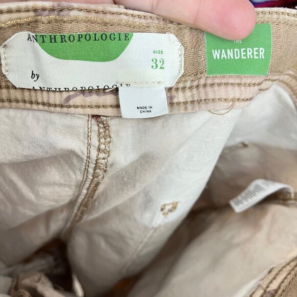 Anthropologie The‎ Wanderer Camouflage Print Shorts Size 32 Cotton Linen Blend - Picture 3 of 5